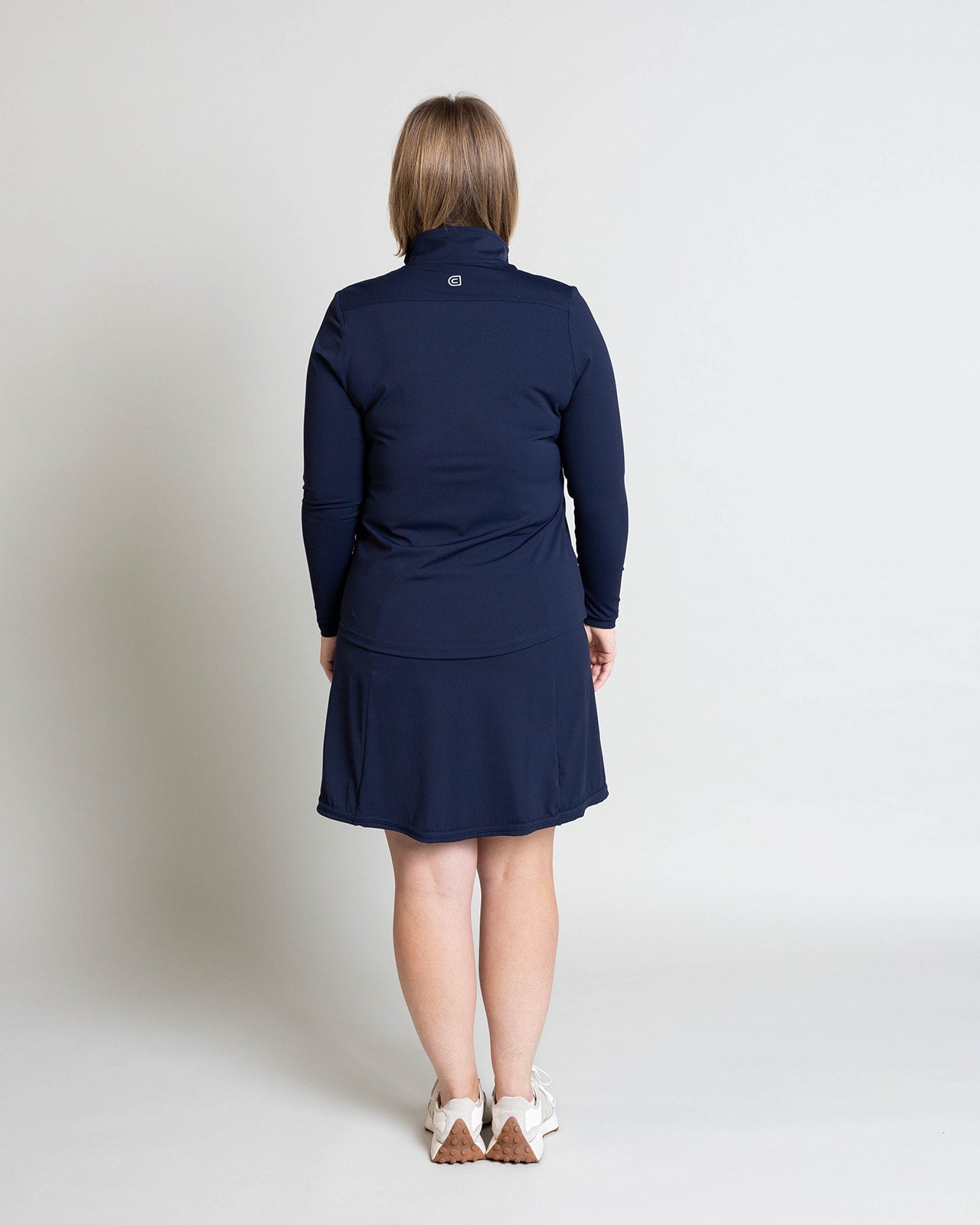 NAVY 1/4 ZIP LONG SLEEVE TOP